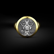 Bague chevalière homme Anubis