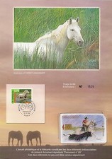 ENCART PHILATELIQUE ET TELECARTE ANIMAL CHEVAL LE CAMARGUAIS