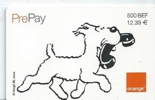 BELGIQUE - MOBICARTE ORANGE - MILOU ET LE TELEPONE