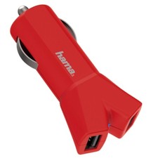 Hama Dual Auto Chargeur USB 3,4A Adaptateur Pour Téléphone iPhone Navi Rouge