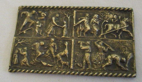 Ancien bas relief bronze - en, a
