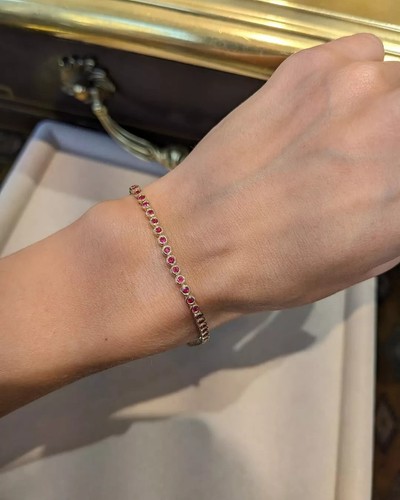 Bracelet tennis maillon rubis