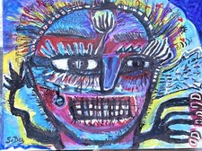 Tableau peinture totem Afrique