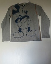 DOLCE & GABBANA JUNIOR T-SHIRT MANCHES LONGUES  7-8 ANS 100% COTON GRIS/BLEU