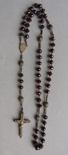 Chapelet grenat argent massif