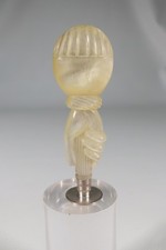 ANCIEN SUPERBE CACHET SCEAU DE FEMME ARGENT NACRE SCULPTE EPOQUE CHARLES X