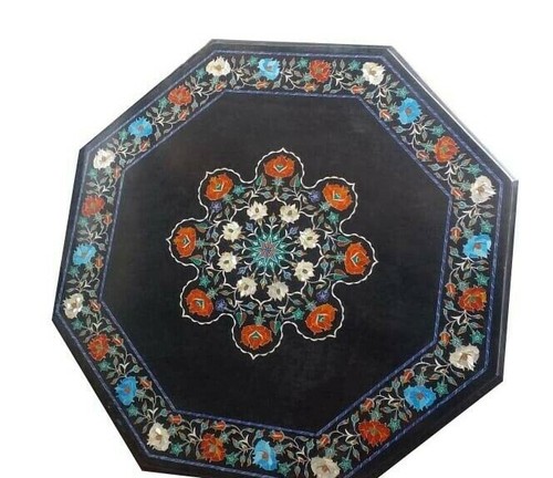 Coffee black marble table - 36",