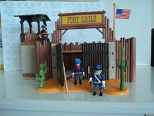 PLAYMOBIL vintage western fort EAGLE nordistes set 7936 + 4 personnages / notice