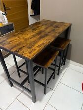 Table haute et 4 chaises style industriel