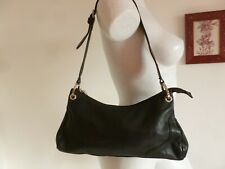 ELEGANT SAC ARCADIA TOUT CUIR SOUPLE AGNEAU NOIR BON ETAT