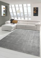 Tapis de salon moderne à poils courts avec motif uni en anthracite