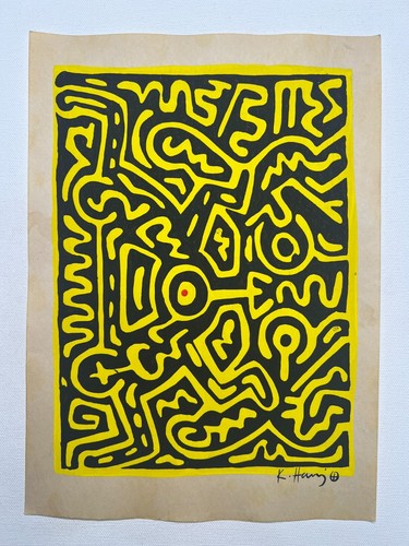 Keith haring dessin sur papier - dessin,