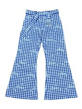 Courreges Blue Checkered Wide Pants Size EU 38 fits US 30