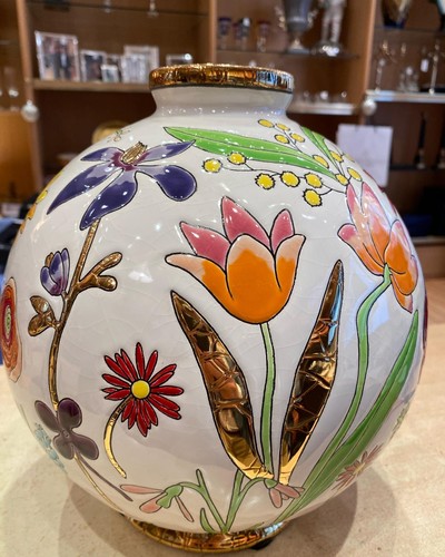 Vase boule émaux longwy - longwy,