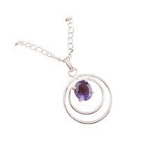 Pendentif ovale Iolite pierre