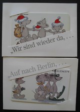 TKD099) Cartes Téléphoniques Bärbel Haas 2x Prospectus Avec 4 Souris Mint /