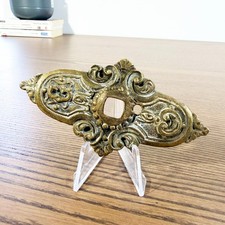 Plaques de serrure anciennes en laiton ciselé XIXe – Décor Rococo Napoléon III