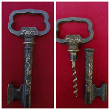 Tire bouchon Décapsuleur Clef long 11.5 cm à décor de Grappe de Raisin Vin Cave