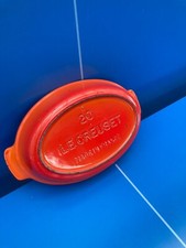 PLAT Le Creuset EN FONTE OVALE ø 20 CM ORANGE Bon état RARE Cocotte Four N°2