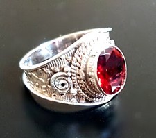4,3g TOP Bague Grenat Pyrope montage indien argent taille 54