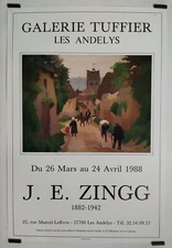 Zingg J. E. Galerie Tuffier 1988 Affiche Originale Exposition