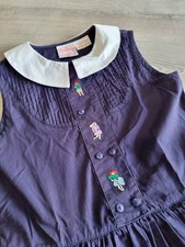 RENÉ DERHY VINTAGE 70S 80S ROBE MARINE BRODERIES PETITE FILLE MODÈLE RENTRÉE 