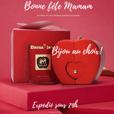 Coffret cadeau rose éternelle avec bijou en forme de cœur  ou bijou au choix