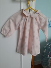 ROBE FILLE 6 MOIS TAO BEIGE ROSE MANCHES LONGUES COL A VOLANT EXCELLENT ETAT