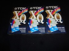 LOT DE 3 CASSETTE VHS VIERGE TDK XQ 120 / NEUF SOUS BLISTER