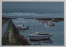 Gouache paysage Noirmoutier -