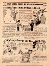 TOUR MAGIE CANARD ANE OISEAU / PRESTIGITATION 1933 MAGIC TRICK DUCK DONKEY BIRD