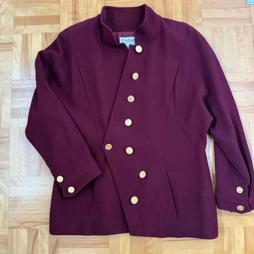 Veste chanel col sur pied - chanel,