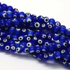 30 perles en verre lampwork 6 mm mauvais oeil matiasma