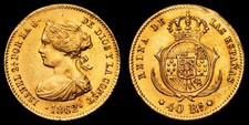 Isabel II 40 Reales (3,3g) 1862 Madrid AC-681 MBC+