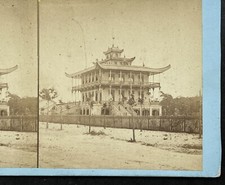 STÉRÉO : ARCACHON  LE BUFFET CHINOIS près De La Gare 1870 Tirage albuminé