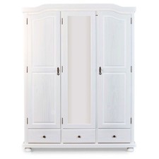Armoire 3 Portes & 3 Tiroirs Bois "Izi" 198cm Blanc