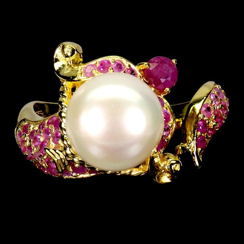 925 bague argent - rond, rubis