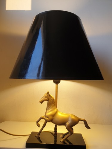 Lampe table cheval - table, bronze