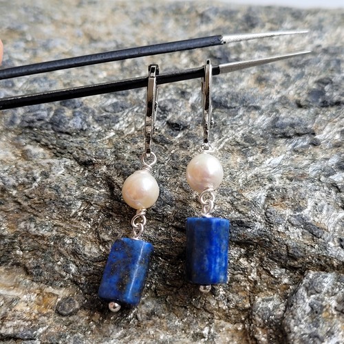 Boucles oreilles or - pl, blanc
