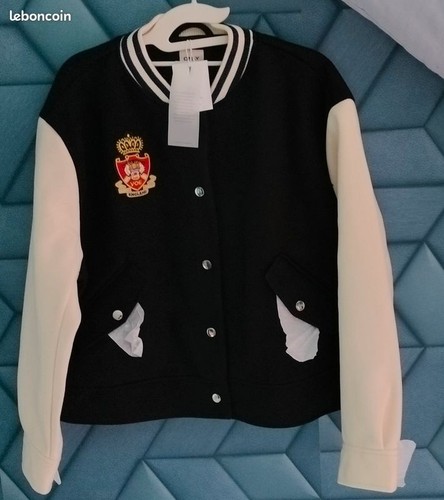 Veste teddy noir - et, blanc