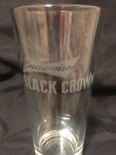 LIBBEY BUDWEISER BLACK CROWN CLEAR Heavy BEER GLASS  CC