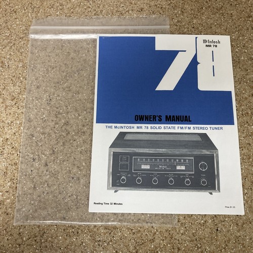 Mcintosh manual tuner - mcintosh, 78
