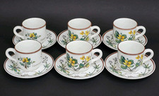 6 superbes TASSES A CAFE MOKA + 5 SOUCOUPES de VILLEROY & BOCH modèle BOTANICA