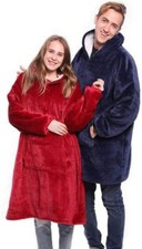 Pull plaid rouge / fourré à l'intérieur / taille unique / mixte