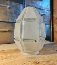 Globe Obus Art Deco Skyscraper Verre Dépoli Suspension H 18,5 Cm