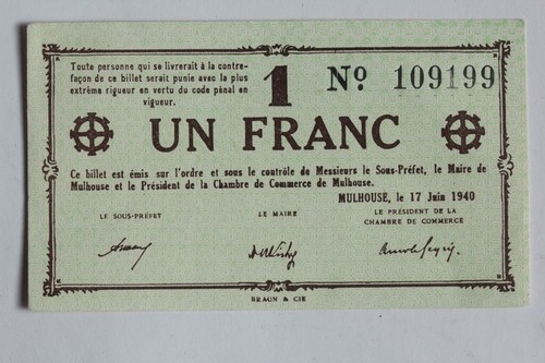 Billet nécessité franc - nécessité,