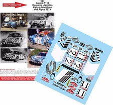 DECALS 1/24 REF 697 ALPINE RENAULT A110 DARNICHE RALLYE AUTRICHE 1973 RALLY WRC