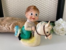 724⚜️Ancien Jouet Pouet Pouet Cheval à Bascule Caoutchouc Vintage H18Cm ART 359