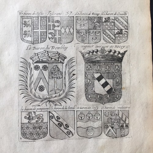 Gravure xviiè héraldique - xviiè, par