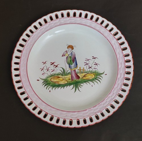 Assiette ajouree faience decor - assiette,
